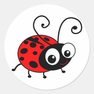 Cute Ladybug Runt Klistermärke