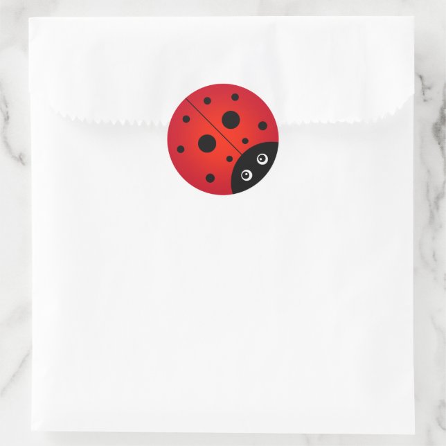 Cute Ladybug Runt Klistermärke (Väska)