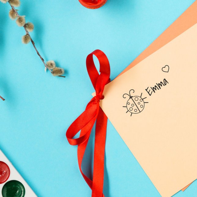 Cute Ladybug Tur Anpassningsbar Personlig  Kids Na Självfärgande Stämpel (Skapare uppladdad)