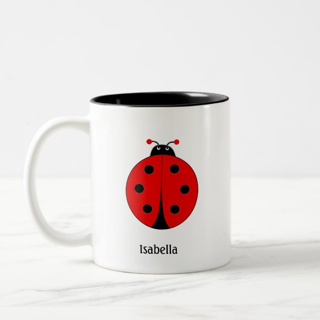Cute Ladybug Två-Tonad Mugg (Vänster)