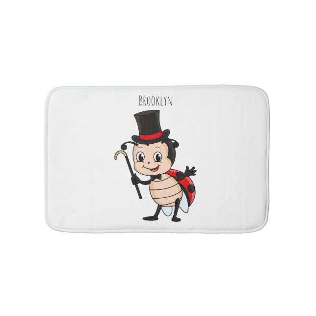 Cute ladybug with top hat and tie cartoon badrumsmatta (Framsidan)
