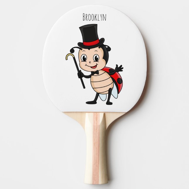 Cute ladybug with top hat and tie cartoon pingisracket (Framsidan)