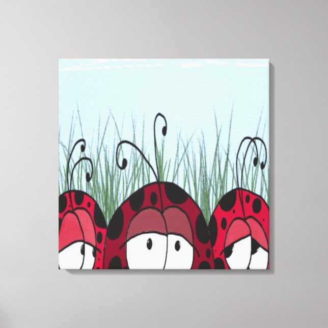Cute Ladybugs Canvastryck (Framsida)
