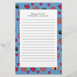Cute Ladybugs Flowers Hearts Butterflies Brevpapper