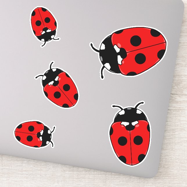 Cute Ladybugs Garden Insekter Klistermärken (Detalj)