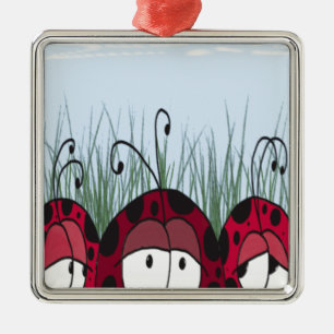 Cute Ladybugs Julgransprydnad Metall