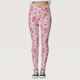 Cute Ladybugs och Daisy rosa och blått Leggings