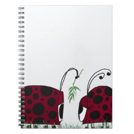 Cute Ladybugs och Mistletoe Anteckningsbok Med Spiral