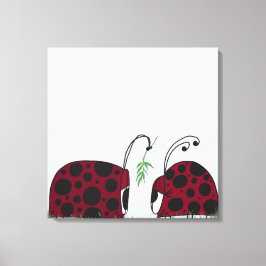 Cute Ladybugs och Mistletoe Canvastryck