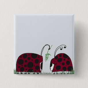 Cute Ladybugs och Mistletoe Knapp