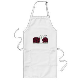 Cute Ladybugs och Mistletoe Långt Förkläde