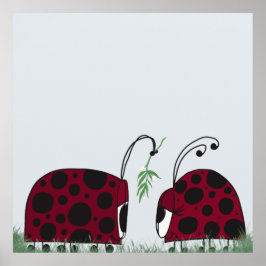 Cute Ladybugs och Mistletoe Poster