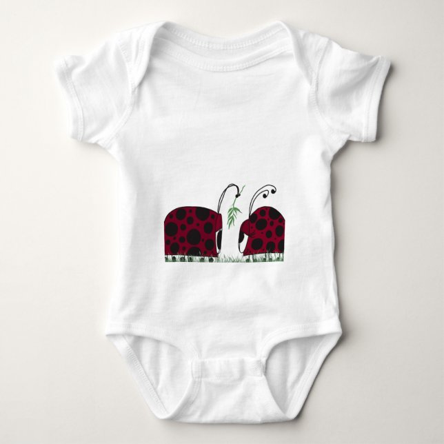 Cute Ladybugs och Mistletoe T-shirt (Framsida)