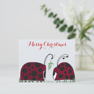 Cute Ladybugs och Mistletoe Vykort