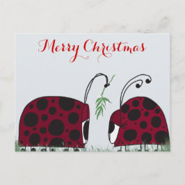 Cute Ladybugs och Mistletoe Vykort