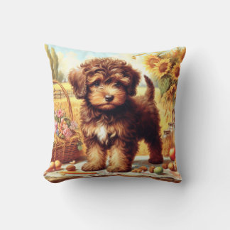 Cute Lagotto Romagnolo Painting Kudde