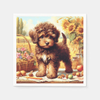 Cute Lagotto Romagnolo Painting Pappersservett