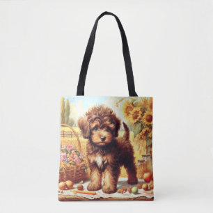 Cute Lagotto Romagnolo Painting Tygkasse