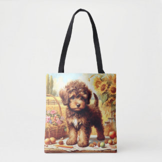 Cute Lagotto Romagnolo Painting Tygkasse
