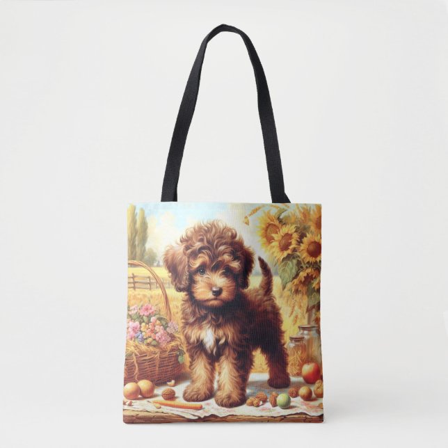 Cute Lagotto Romagnolo Painting Tygkasse (Framsida)