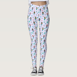Cute Läkare och sjuksköterskor med nyfödda Leggings