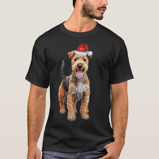 Cute Lakeland Terrier Hund älskare Funny jul T Shirt (Framsida)