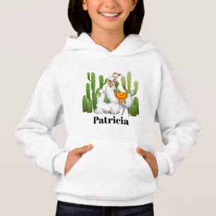 Cute Lama-flickor lägga till namn hoodie T Shirt