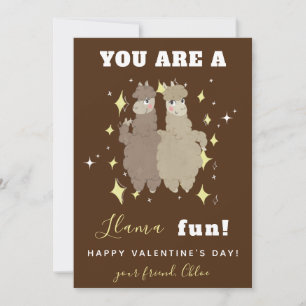 Cute Lama par Friends School Class Valentine Julkort