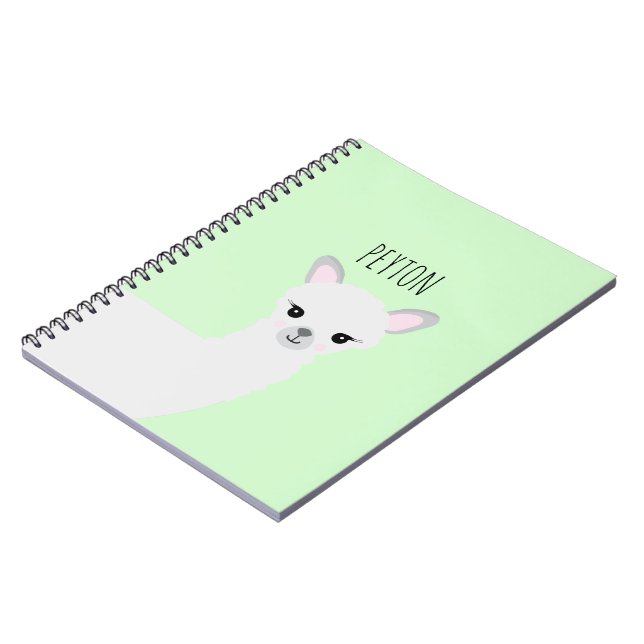 Cute Lama Spiral, fotopatbook Anteckningsbok (Vänstra Sidan)