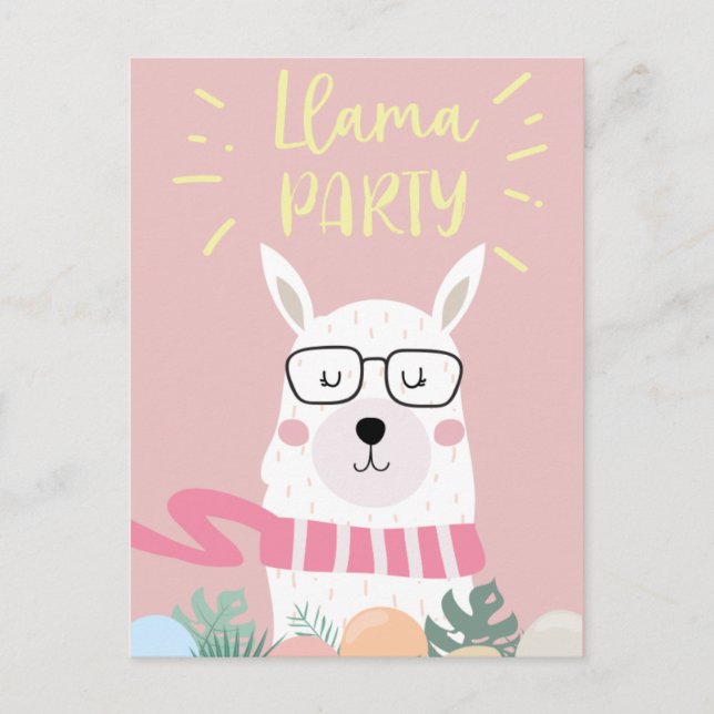 Cute Lama-vykort Vykort (Framsida)