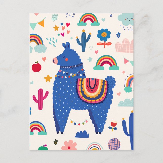 Cute Lama-vykort Vykort (Framsida)