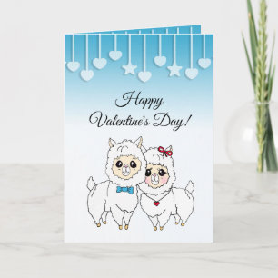 Cute Lamas Funny Valentindagen Kort