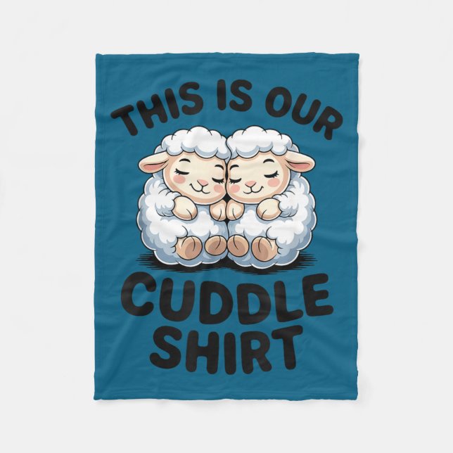 Cute Lamb Couple This Is Our Cuddle  Fleecefilt (Framsidan)