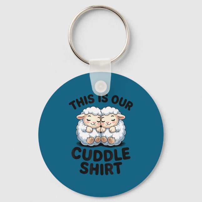 Cute Lamb Couple This Is Our Cuddle  Nyckelring (Framsida)