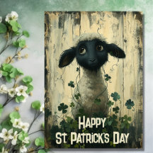 Cute Lamb och Shamrocks-St patrick's day