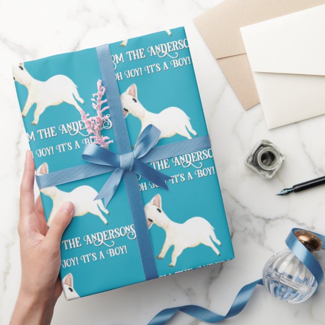 Cute Lamb Oh Joy, det är en pojke från din Anpassn Presentpapper (Gifting)