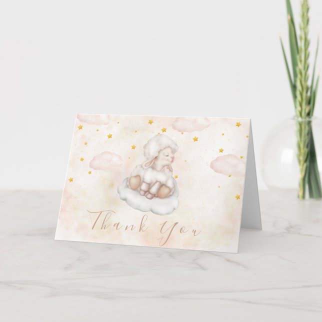 Cute Lamb Pinky Dust stars Baby Shower Tack (Framsida)