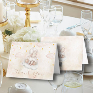 Cute Lamb Pinky Dust stars Baby Shower Tack Kort