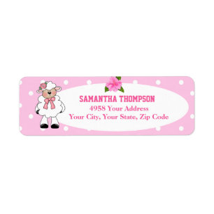 Cute Lamb Return-adressetikett Returadress Etikett