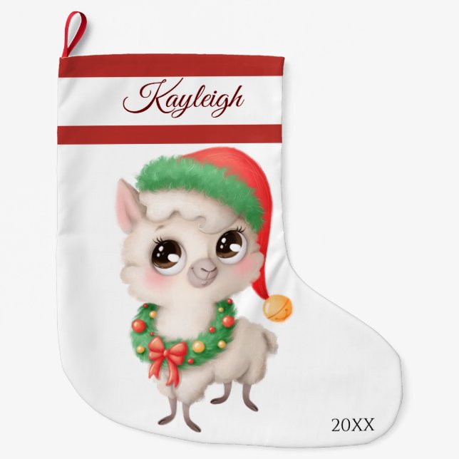 Cute Lamb - stor julklapp Julstrumpa (Framsidan)