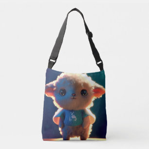 Cute lamm med t-shirt axelväska