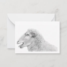 Cute Lamm Note Card Anteckningskort