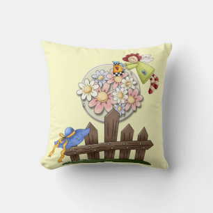 Cute Land Angel Watering Flowers Kudde