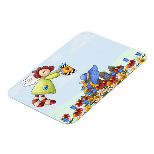 Cute Land Angel Watering Flowers Magnet