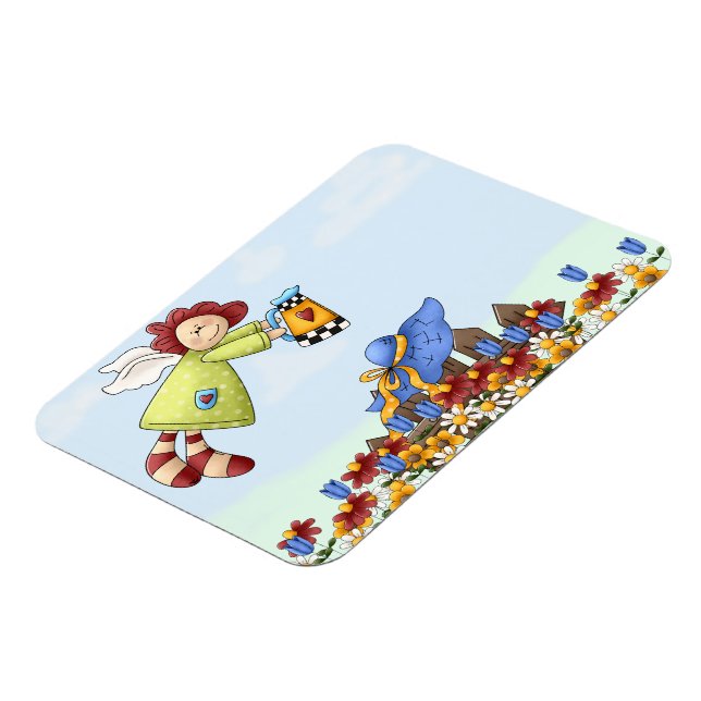 Cute Land Angel Watering Flowers Magnet (Vänstra Sidan)