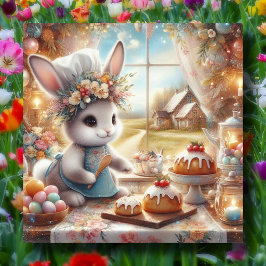 Cute Land Baker Bunny Pastel Påsk Julkort