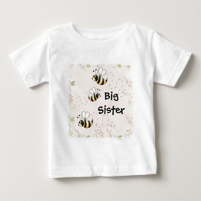 Cute Land Bees Big Sister T-shirt (Framsida)