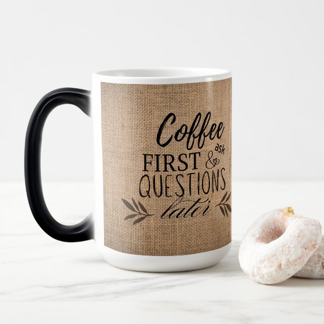 Cute Land Burlap-kaffe Magisk Mugg (Med munk)