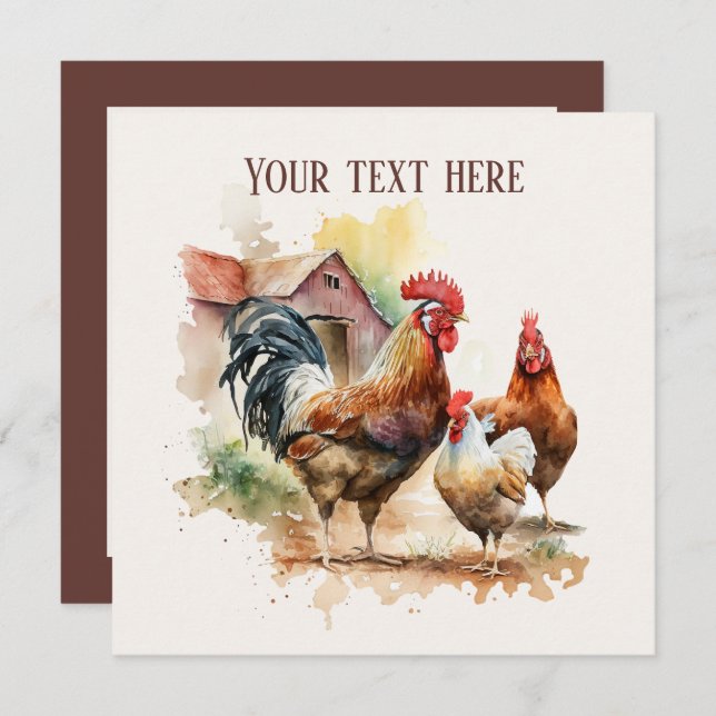 Cute Land Farm add information party Inbjudningar (Fram/baksida)