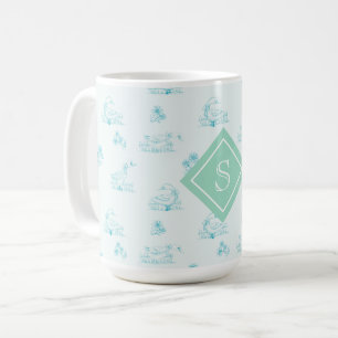 Cute Land Goose Toile Mönster Monogram Kaffemugg